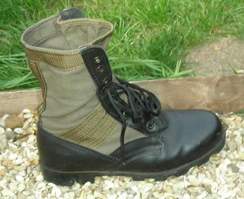 Leather and canvas jungle boots