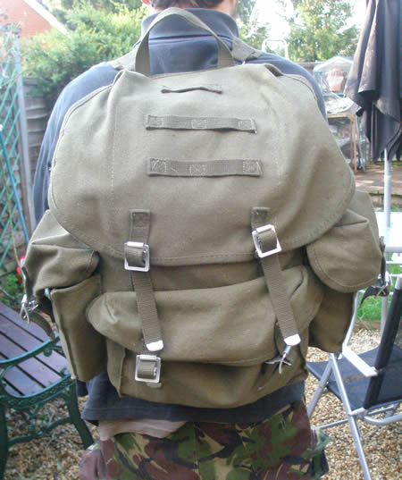 Vintage style canvas rucksack