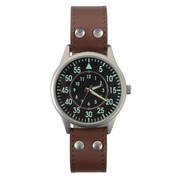 Military Field Watch with Leather Strap