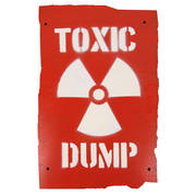 Wooden Sign - Toxic Dump