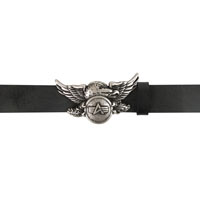Leather Belt with Eagle Buckle