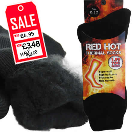 Red Hot Thermal Socks - HALF PRICE