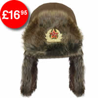 Fur and Canvas Cossack Hat
