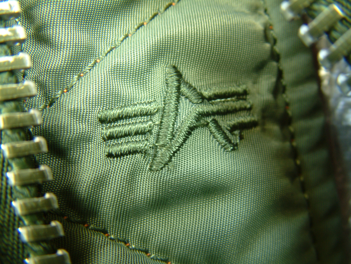 Embossed Alpha Logo on the MA1 Jacket