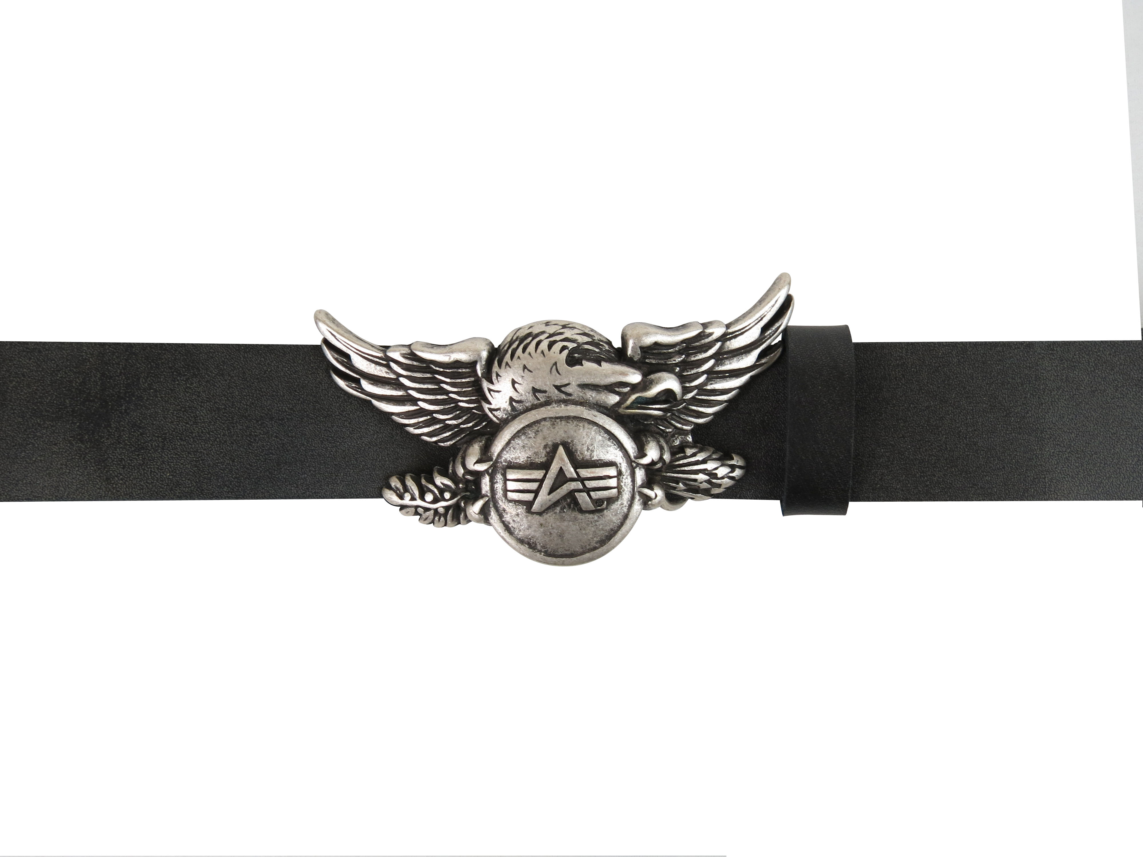 Alpha Industries Leather Belt Eagle Buckle with