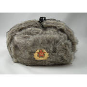 Acrylic Fur Cossack Hat (Ushanka) with Soviet Badge