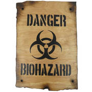 Wooden Sign - Danger Biohazard