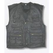 Multi Pocket Leather Waistcoat