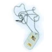 USA Flag Dog Tag with Bullet Pendant