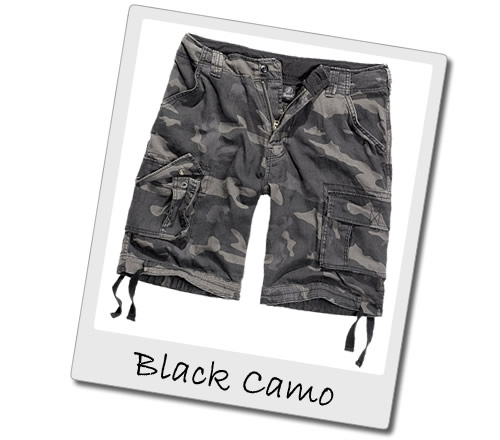 Black Camo Cargo Shorts