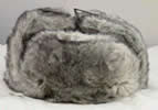 Grey acrylic fur, no badge