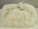 White acrylic fur, no badge