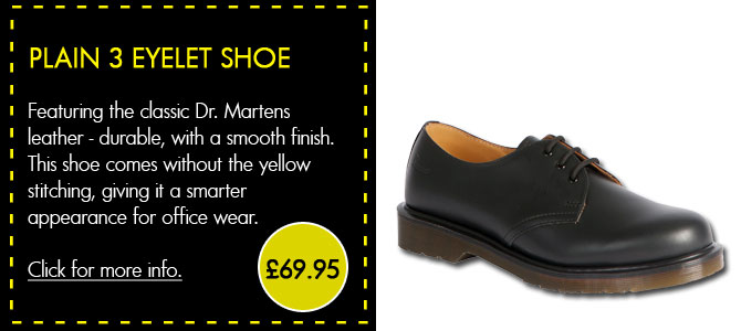 Dr Martens Plain 3 Eyelet Shoe