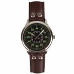 Military Field Watch with Leather Strap