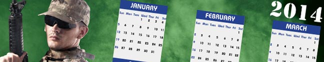 Free 2014 Military Wall Calendar