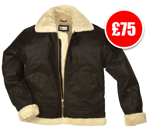 Kids Fur Lined Leather Flying Jacket