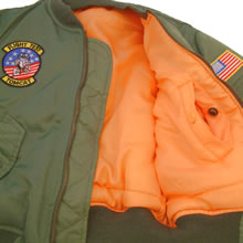 Kids MA-1 Flight Jacket Orange Inner