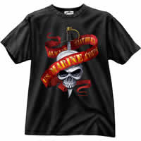 US Marines Skull/Ribbon T-Shirt