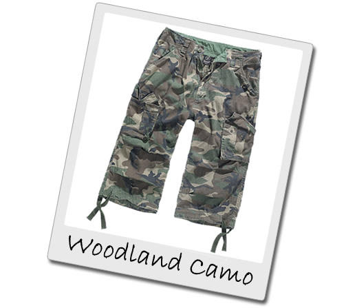 Woodland Camo Three Quarter Length Shorts