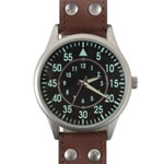 Military Field Watch with Leather Strap